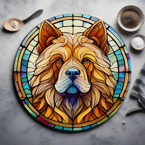 Chow Chow Glass Suncatcher Worktop Saver